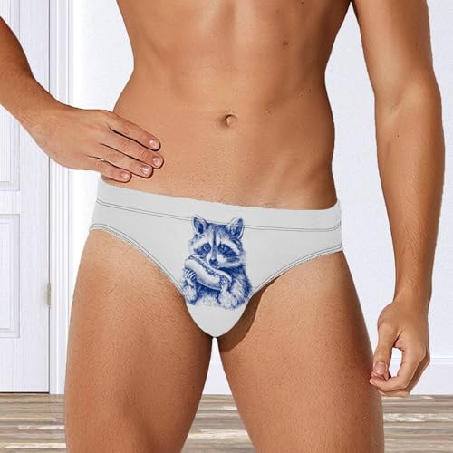 Raccoon Eating Hotdog Men's Swim Briefs Low Waist Bikini Swimsuit Underwear Beach Swimwear4