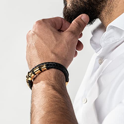 Image of SERASAR Premium Leather Bracelet Men | Stainless Steel Magnetic Clasp | Three Colors | Jewelry Box Included