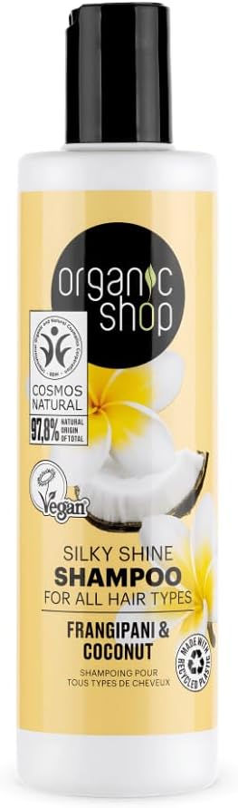 Organic Shop Silky Shine Frangipani & Coconut Shampoo, 280 ml
