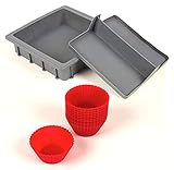 NUWAVE Silicone Baking Kit with 8x8-inch Baking Pan, Removable Divider Insert & Reusable Cupcake...