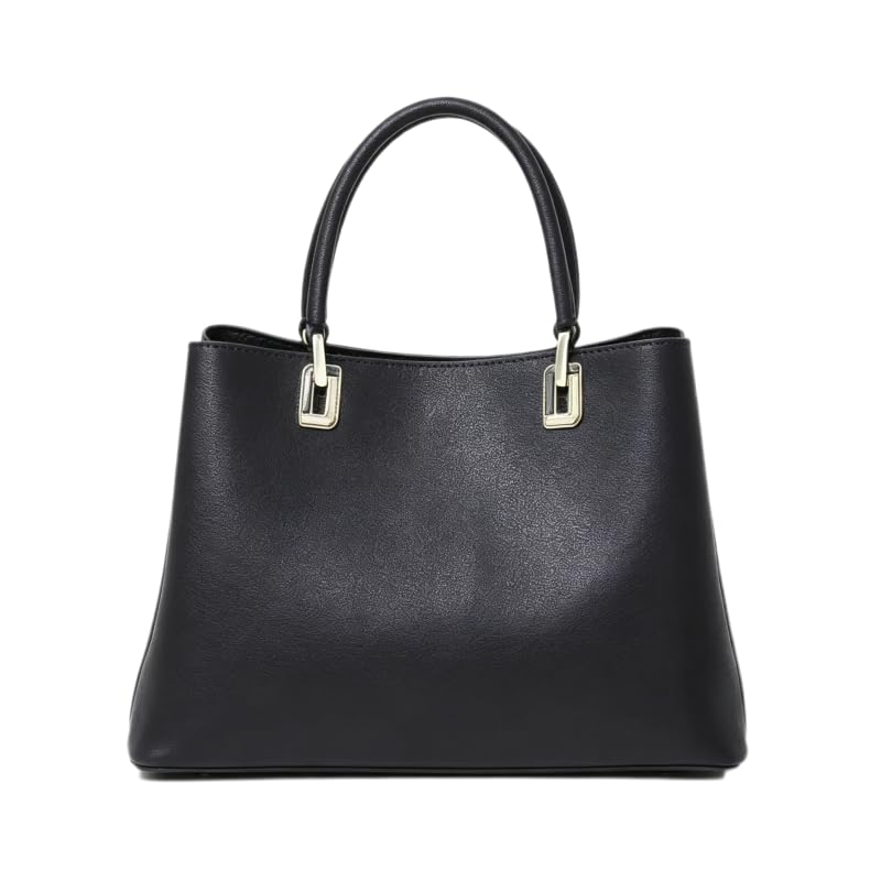 Sac à main en cuir de vache véritable noir parfait pour le travail de bureau des femmes