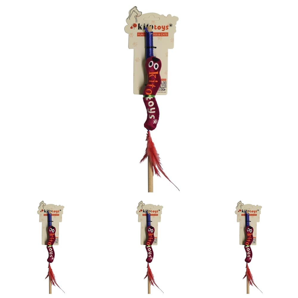 Kito Toys Solucan (Olta) Peluş Kedi Oyuncağı (4 paketi)