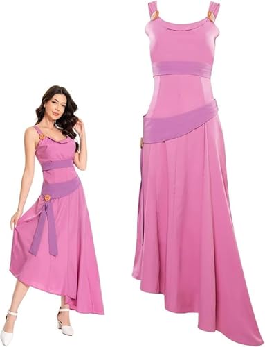 Ubaywey Megara Deluxe Outfit Ärmellos hasta la rodilla Vestido Halloween Carnaval Outfit Mujer M