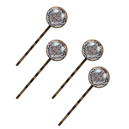 Épingles à cheveux de haute qualité lot de 4 accessoires décoratifs mandala pour femme élégante