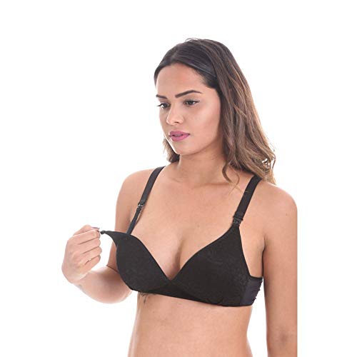 SUTIÃ AMAMENTAÇÃO BOJO E RENDA PRETO - 46 >