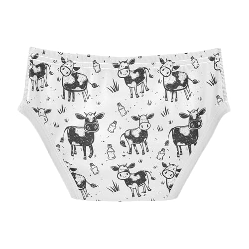 visesunny Boys Cotton Underwear Simple Hand Drawn Cow Printed Toddler Soft Training Briefs Size 2T-8Y for Kids2