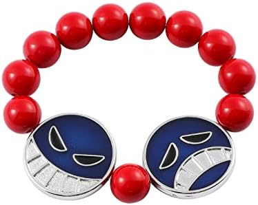 Portgas D Ace Cosplay Necklace, Anime Red Bead Necklace, Ace Cosp...