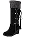 Minetom Femme Hiver Bottines Chaud Peluche Bottes De Neige Coton Rembourré Talons Compensés Chaussures Noir EU 37