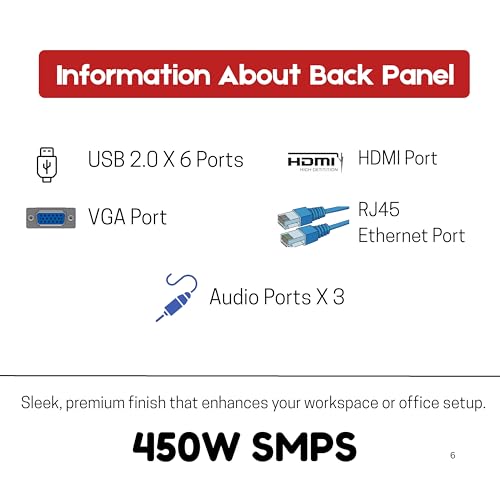 Image of Desktop Computer Set with i5 3470, 8GB RAM, 256GB SSD, 22-inch Monitor, Keyboard, Mouse, WiFi, Speakers, Windows 11, Black Full Set | 2 Year Warranty