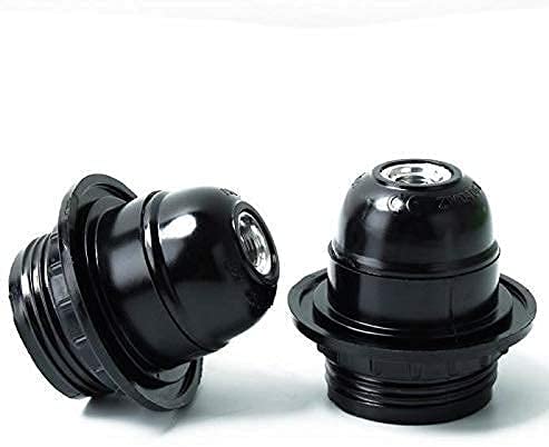 E27 Black Ring Type for Table Lamps Lights Screw Type Holder (Pack of 2)-image-42