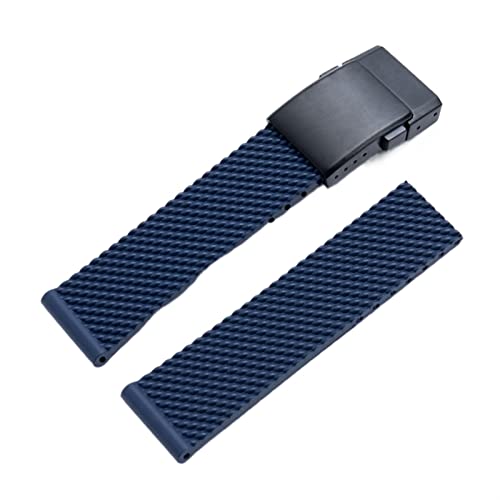Bracelet en silicone 22mm élastique et résistant à la sueur pour boîtier de chronographe
