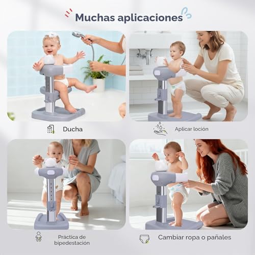 Miniatura 6 de Brolteja Soporte Baño Bebe,Soporte De Baño Y Ducha Para Bebé,Torre De Bañera Ajustable Para Bebé Que Se Pone De Pie, Portátil Soporte De Ducha Con Base Antideslizante, Durante 8-36 Meses