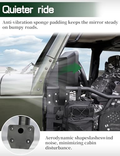 Image of JROAD Side Mirrors for Half Doors Side View Mirrors for Tubular Doors Compatible with Jeep Wrangler TJ JK JL Gladiator JT 1997-2025 -1 Pair