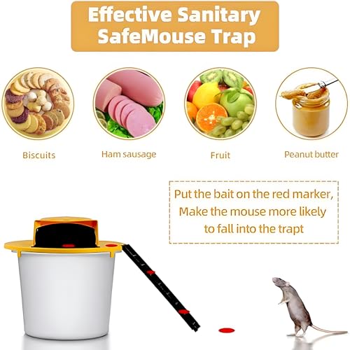 Oarkive Mice Mouse Rat Trap Bucket Flip Lid,Mouse Rats Trap Bucket Indoor Outdoor,Humane Mouse Trap,Mouse Trap Bucket Lid Auto Reset thumb #3