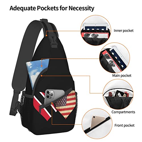 Mochila bandolera unisex con bandera Cuba y EE.UU. miniatura 5