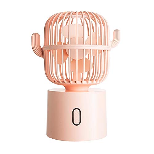 HAOYE Cactus Portable Mini Fan USB Shaking Head Handheld Desk Electric Fan (Dark Blue) Mini-USB-fans (Color : Pink)