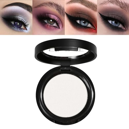 Paleta de sombras de ojos blancas, sombra de ojos blancos, mate altamente pigmentada y purpurina, resistente al agua, paleta de sombras de ojos en polvo prensado, sombras mezclables para vacaciones y