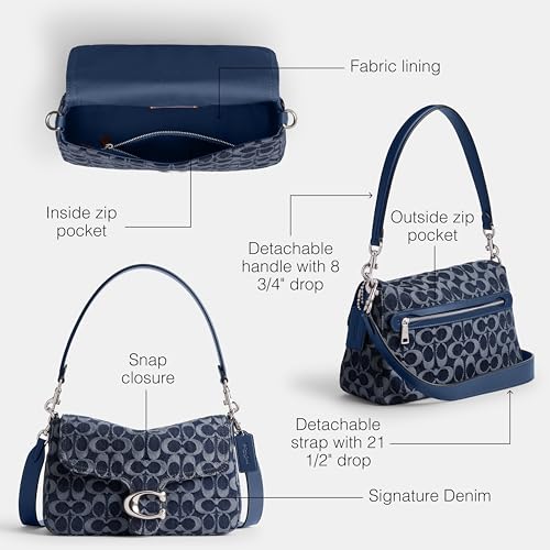 Coach Soft Tabby Shoulder Bag in Signature Denim, LH/Deep Blue Multi3