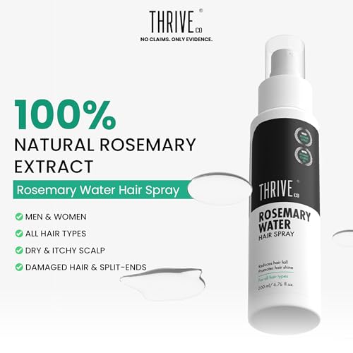 Image of ThriveCo Rosemary Hair Care Combo | Shampoo 250ml, Conditioner 250ml, Hair Water Spray 100ml & Essential Oil 15ml | Hair Fall Control & Growth Support