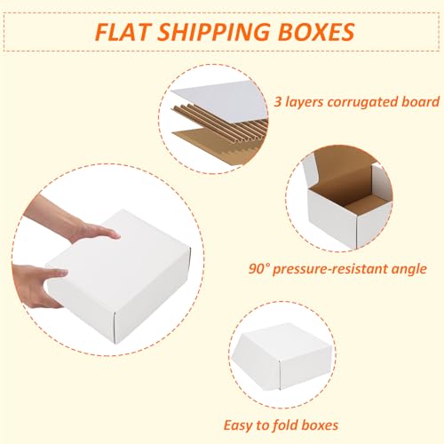 Image of HORLIMER 10x8x4 inches Shipping Boxes Set of 20, White Corrugated Cardboard Box Literature Mailer