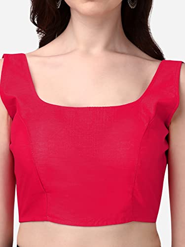Image of Vihu Fashion Plain Sleeveless Pattern Readymade Blouse U Neck Choli