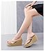 MMbyzhuo Womens Gold Platform Flip Flops Wedges Sandals Dressy Summer Comfort Chunky Thong Sandals Wedge Heels for Women US 8