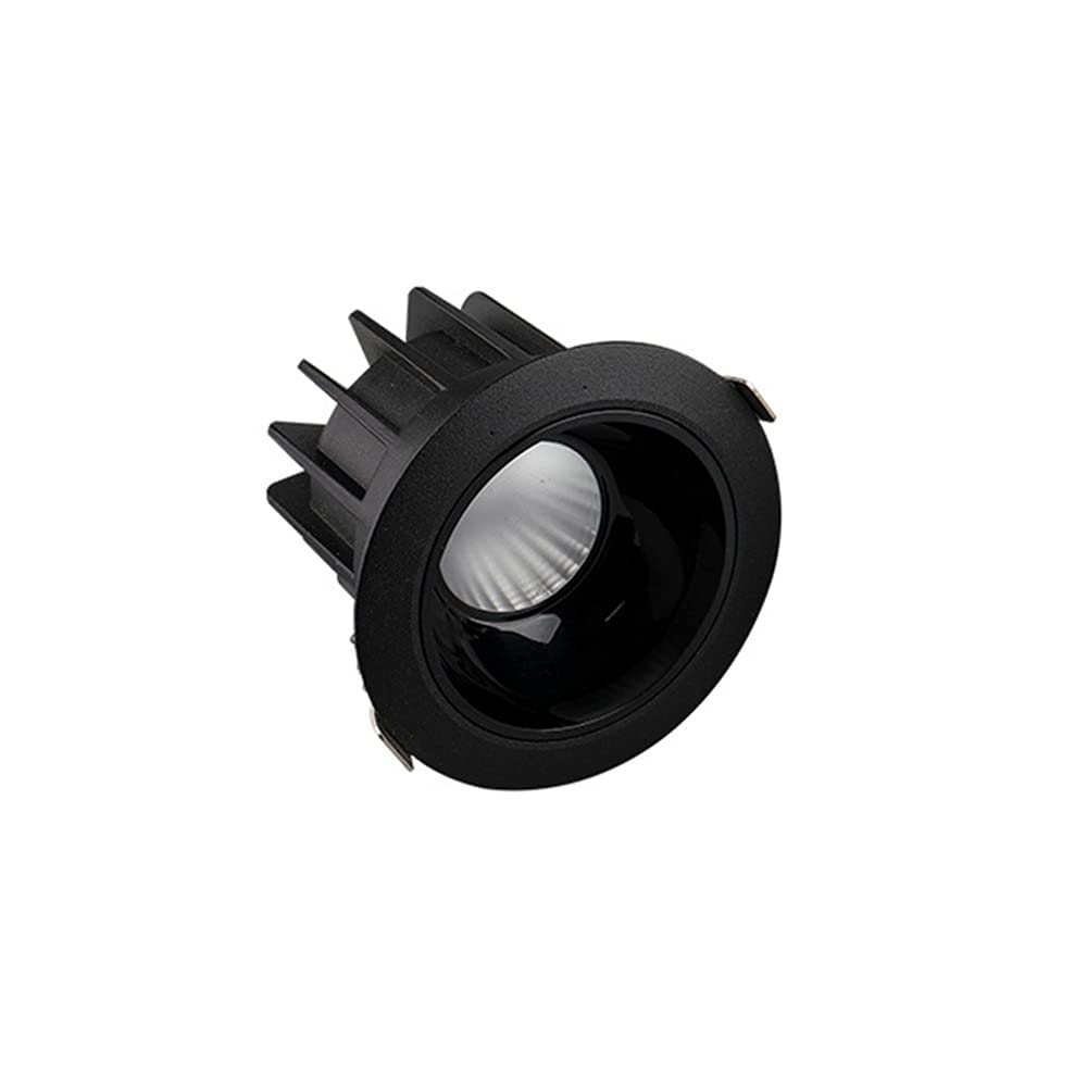 Plafonnier LED encastré 20W noir rond 4000K spot ultra-mince