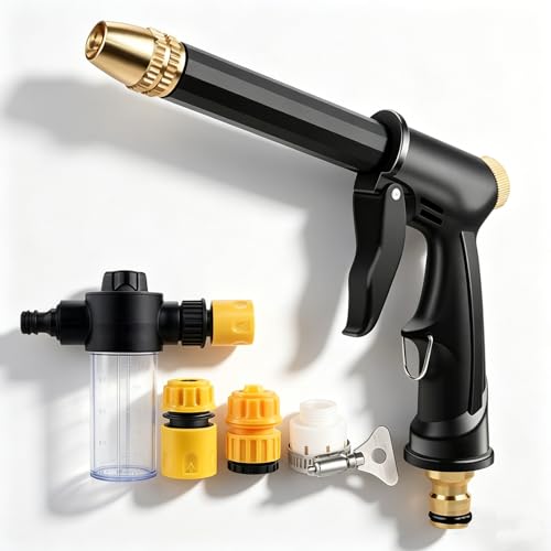 Larnto High Pressure Sprayer Upgraded Garden Hose Sprayer Car Wash Water Gun with Booster Nozzle Pressure Washer Spray Nozzle for Patio Cleaning Plant Watering & Pet Washing