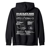 UH-60 Black Hawk Military Helicopter Diagram Infographic Zip Hoodie