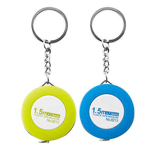 Preisvergleich Produktbild Lezed (2 Pieces) Automatisch versenkbare Schlüsselanhänger Maßband kleine Ziehen Schneidermaßband / Maßband / Bandmaß, 150cm Zufällige Farbe