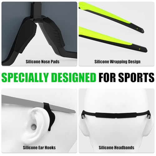 Image of X-TIGER Polarized Sports Sunglasses with 5 Interchangeable Lenses,Mens Womens Cycling Bike Glasses,Baseball Running Fishing