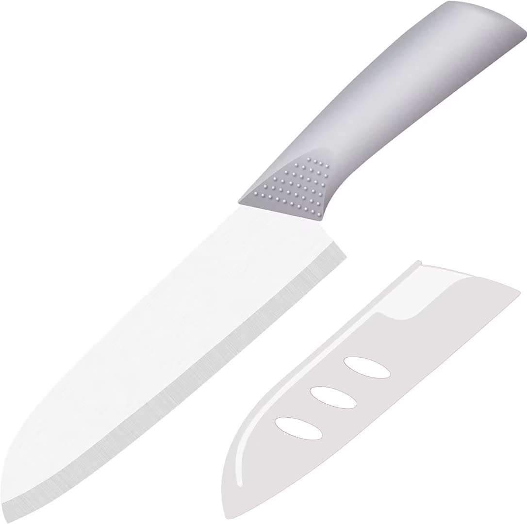Meet Woods Ceramic Revolution Series with Nonslip hand, 7inch Santoku