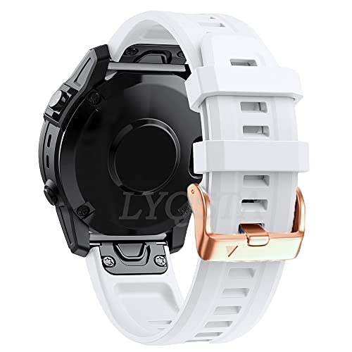Correa de silicona de 20mm para Garmin Fenix 7S y 6S con hebilla oro rosa