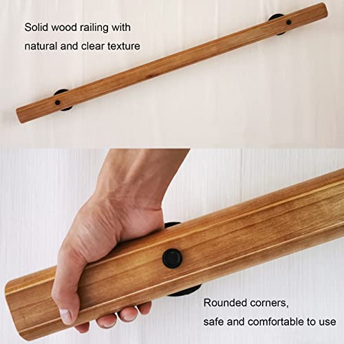 Rambarde d'escalier en bois robuste avec supports de fixation murale - 5