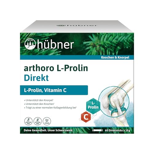 Hübner Arthoro L-Prolin Direkt | Kollagenunterstützung | Mit Vitamin C | 60 Sticks