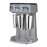 Waring Commercial WDM3600TX Heavy-Duty Triple Spindle Drink Mixer, Each Spindle Has Independent 1hp Motor, with Countdown Timer, Digital Display, Automatic Start/Stop, 120V, 5-15 Phase Plug