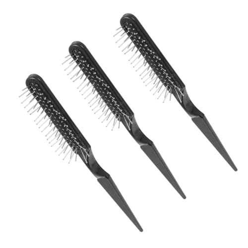 Hohopeti 3 piezas Cepillo para Cabello de Mujer con Mango Ergonómico Cerdas de Alambre Antiestático para Cuidado de Pelucas Desenredante y Voluminizador para Estilistas y Uso Profesional