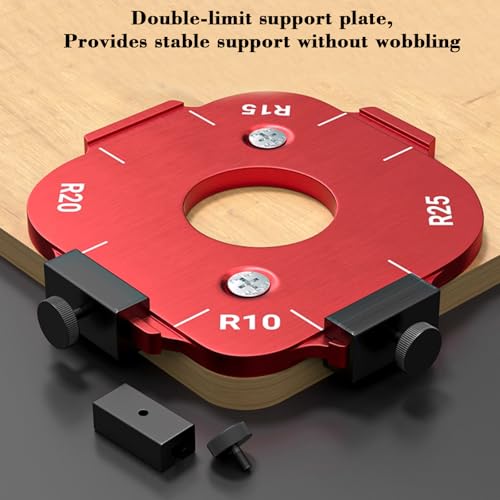 Eruceky Rote Frässchablone Eckradiu, Aluminiumlegierung Radius, R10 R15 R20 R25, geeignet für Tischlerarbeiten Heimwerker