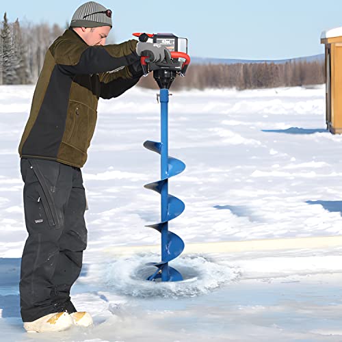 Sorangeun 31.5”X6” Ice Auger,Heavy-Duty Ice Augers For Ice Fishing,Auger Drill Bit For Ice Post Hole Digger,Bule Ice Fishing Auger #TOP4