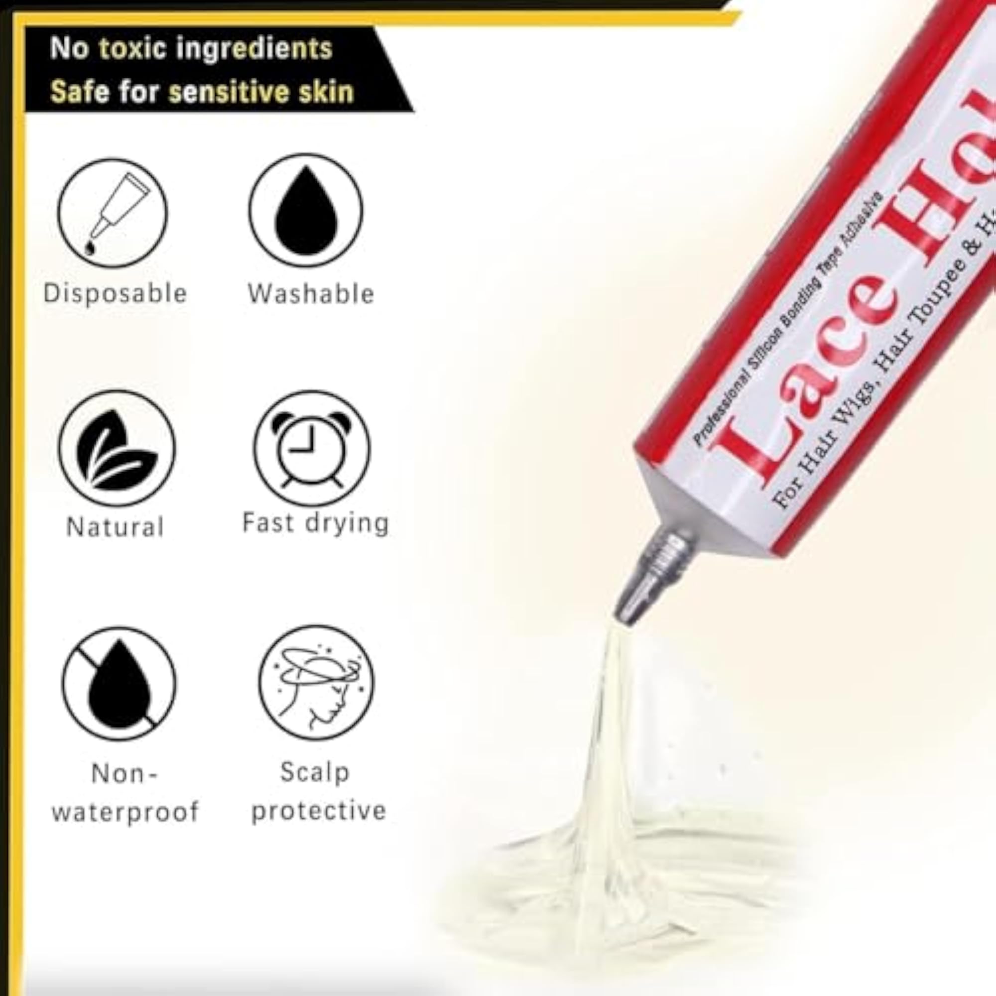 10g Lace Hold Wig Glue for Hair Patch, Ultra Hold