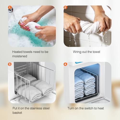 Calentador de toallas para spa y baño pequeño Paraheeter blanco 6