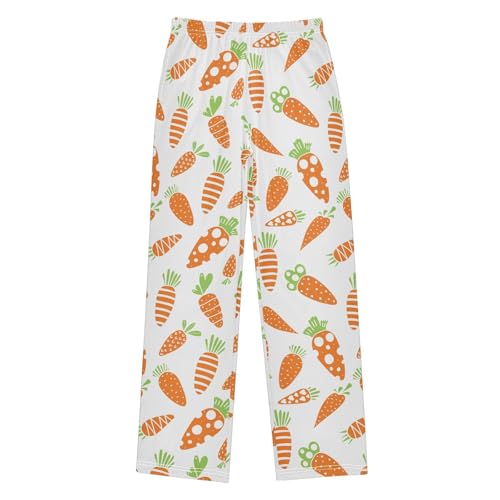 ZZXXB Lovely Carrot Boys Long Pants Soft Trousers Elastic Waist Kids Lounge Bottoms with Pockets S-XL