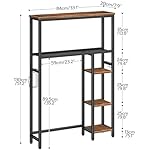 HOOBRO Over The Toilet Storage Cabinet, Freestanding Bathroom Organizer with Toilet Paper Holder, Hooks, 5-Tier Bathroom Storage Shelves for Laundry Room, Space Saver, Rustic Brown and Black BF84TS01 - Image 3