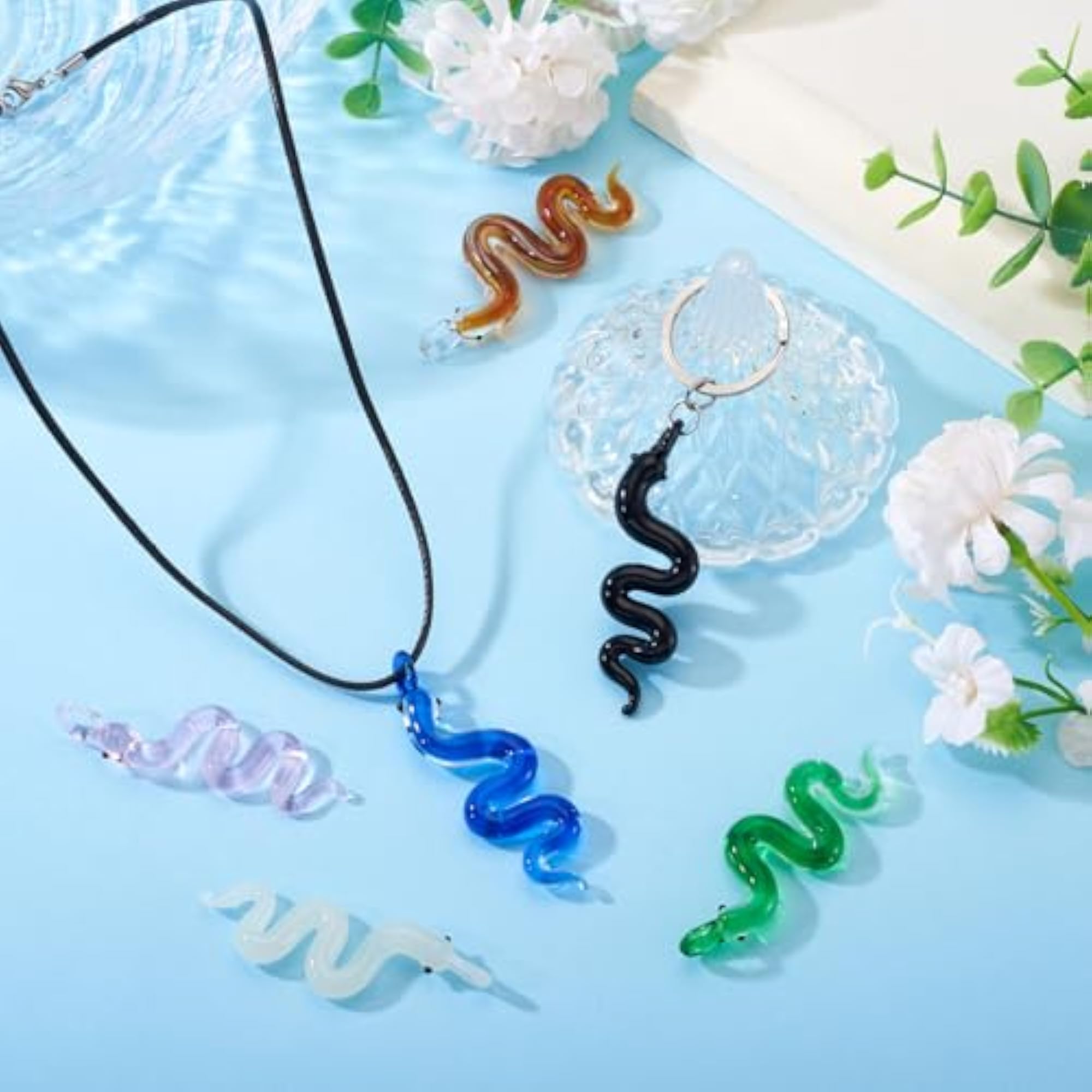 3D Animal Lampwork Glass Pendants for DIY Crafting, Assorted