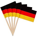 200 Stück Zahnstocher Flagge für Sandwich, Deutschland Cocktail Stick Flaggen, Zahnstocher mit Fähnchen für Partyzubehör Sandwich Lebensmittel Cupcake Toppers Cocktail Obst Geschirr Party Pub Deko