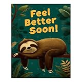 POLIUAWS Gute Besserung Faultier-Illustration Diamantmalerei DIY Komplettes Set mit runden Bohrern Perlen-Diamantmalerei-Sets für Erwachsene zur Freizeitgestaltung 40 x 50 cm