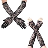Photo Gallery vvqwcy 2 paia di guanti lunghi in pizzo, neri senza dita, da donna e da gomito nero, eleganti guanti in pizzo nero per feste, matrimoni anni 20, 2 pz, taglia unica Photo Gallery vvqwcy 2 paia di guanti lunghi in pizzo, neri senza dita, da donna e da gomito nero, eleganti guanti in pizzo nero per feste, matrimoni anni 20, 2 pz, taglia unica