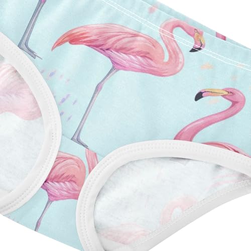 Elegant Flamingos Pink Blue Little Girl Panties Girls Underwear Toddler Cotton Flower Briefs Underpants 2t4