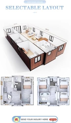 Luxury Tiny Homes for Sale Prefab, Expandable Modular Granny Container House Customized Bedrooms Kitchen and Bathrooms Movable Tiny Houses to Live in for Adult, Foldable Homes for Mobile Living - Image 4