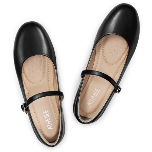 Image of Women's Mary Jane Shoes, Ballet Flats for Women, Square Toe Shoes for Women